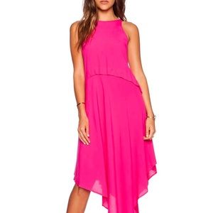 Eight Sixty Asymmetric Dress in hot pink. Size medium. NWOT
